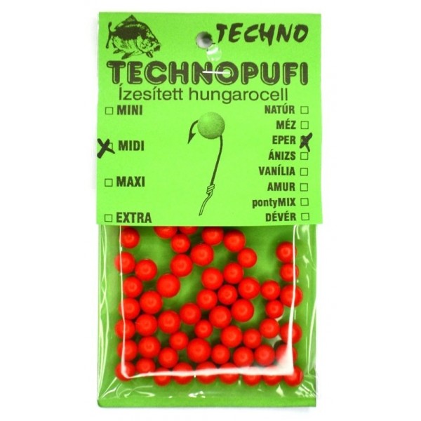 Пенопласт для рыбы, Techno Миди, 4-6мм, вкус Клубника